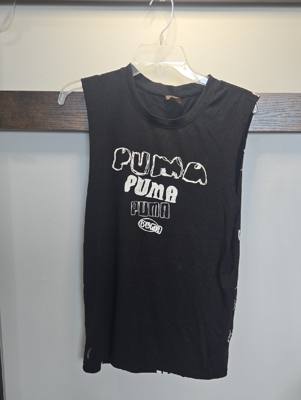 Puma Black Graphic Sleeveless Muscle Tank